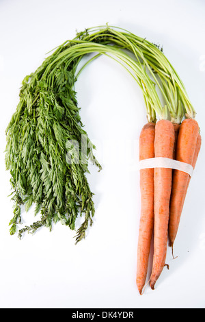 Botte de carottes sur blanc Banque D'Images