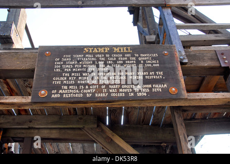 Stamp Moulin en ville minière de Mariposa, en Californie, aux portes du Parc National de Yosemite Banque D'Images