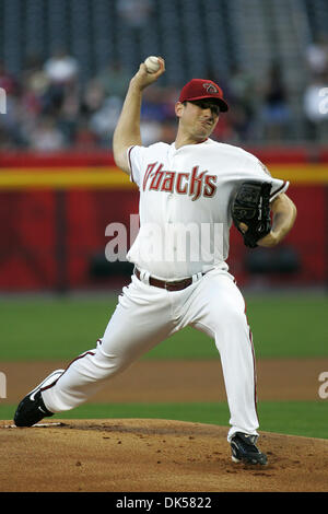 Avril 26, 2011 - Phoenix, Arizona, États-Unis - Arizona Diamondbacks pitcher Daniel Hudson (41) offre un emplacement au cours d'une victoire 7-5 sur les Phillies de Philadelphie à Chase Field à Phoenix, Arizona. (Crédit Image : © inférieur gène/global/ZUMAPRESS.com) Southcreek Banque D'Images