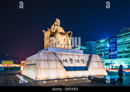 La place Gwanghwamun Séoul, Corée du Sud Banque D'Images