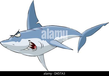 Requin sur un fond blanc, vector illustration Illustration de Vecteur