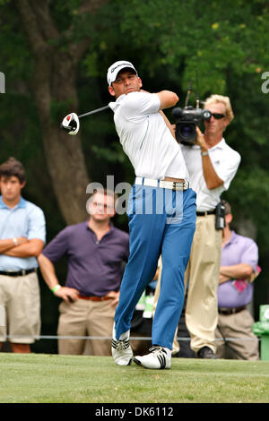 19 mai 2011 - Fort Worth, Texas, US - Sergio Garcia en action sur # 12 durant le 1er tour de la PGA Crowne Plaza Invitational à Colonial. (Crédit Image : © Andrew Dieb/global/ZUMAPRESS.com) Southcreek Banque D'Images