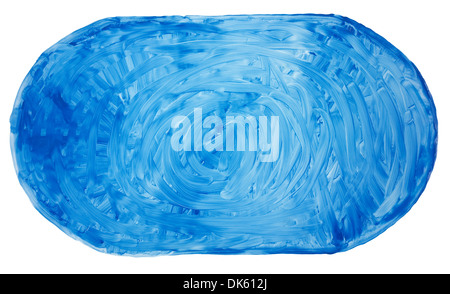 Banner peint avec peinture bleu. Circulaire Long coups avec un pinceau large. Isolé Banque D'Images