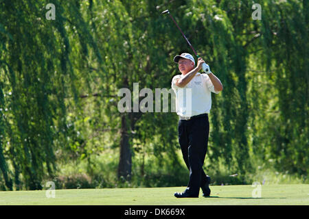 26 mai 2011 - Las Colinas, Texas, US - Billy Mayfair hits son 2e shot sur # 3 au cours de la première ronde de la HP 2011 Championnat Byron Nelson. (Crédit Image : © Andrew Dieb/global/ZUMAPRESS.com) Southcreek Banque D'Images