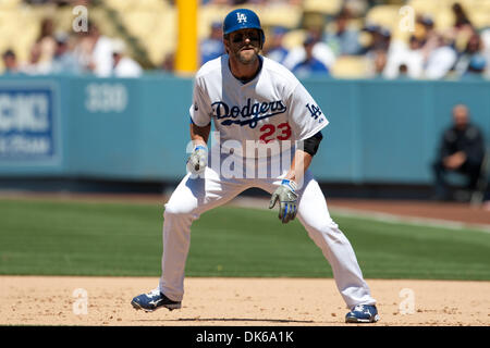 29 mai 2011 - Los Angeles, Californie, États-Unis - Los Angeles Dodgers de troisième but Casey Blake # 23 au cours de la partie de baseball de ligue majeure entre la Floride Marlins et les Dodgers de Los Angeles au Dodger Stadium. Les Dodgers ont exclus les Marlins avec un score final de 8-0. (Crédit Image : © Brandon Parry/global/ZUMAPRESS.com) Southcreek Banque D'Images