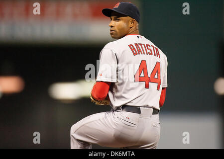 7 juin 2011 - Houston, Texas, États-Unis - St. Louis Cardinals Miguel Batista (44) remplace St Louis Cardinals Pitcher Jason Motte (30). Cardinals de Saint-Louis battre les Astros de Houston 7 - 4 au Minute Maid Park de Houston au Texas. (Crédit Image : © Juan DeLeon/global/ZUMAPRESS.com) Southcreek Banque D'Images