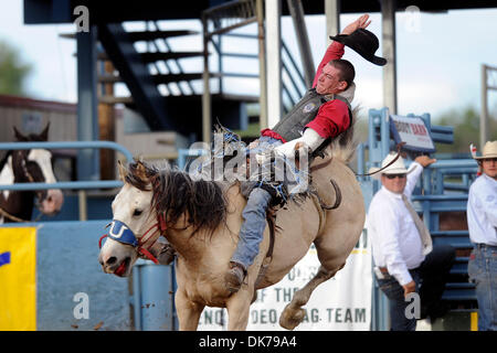 18 juin 2011 - Reno, Nevada, États-Unis - Logan Hodson de Telkwa, BC rides Comanchero au Reno Rodeo. (Crédit Image : © Matt Cohen/ZUMAPRESS.com) Southcreek/mondial Banque D'Images