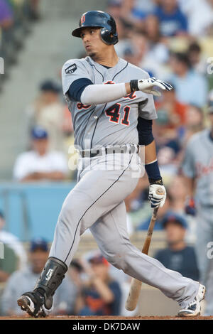 Le 20 juin 2011 - Los Angeles, Californie, États-Unis - Detroit Tigers frappeur désigné Victor Martinez # 41 en action au cours de la partie de baseball de ligue majeure entre les Tigers de Detroit et Les Dodgers de Los Angeles au Dodger Stadium. Les Dodgers a ensuite battu les tigres avec un score de 4-0. (Crédit Image : © Brandon Parry/global/ZUMAPRESS.com) Southcreek Banque D'Images