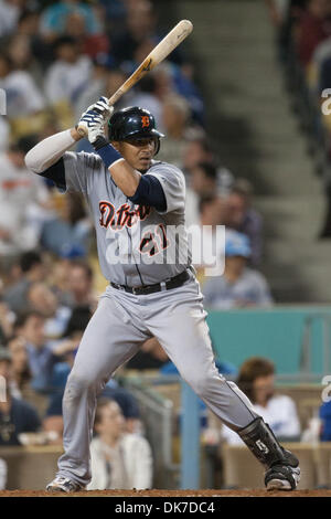 Le 20 juin 2011 - Los Angeles, Californie, États-Unis - Detroit Tigers catcher Victor Martinez # 41 au bâton en ligue majeure de baseball pendant les match entre les Tigers de Detroit et Les Dodgers de Los Angeles au Dodger Stadium. (Crédit Image : © Brandon Parry/global/ZUMAPRESS.com) Southcreek Banque D'Images