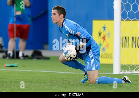 25 juin 2011 - Frisco, Texas, États-Unis - Portland Timbers le gardien Troy Perkins (1) cause l'arrêt que le Portland Timbers doit affronter rival FC Dallas au Pizza Hut Park de Frisco, Texas. Portland Timbers être acheminés par le FC Dallas 4-0. (Crédit Image : © Steven Leija/global/ZUMAPRESS.com) Southcreek Banque D'Images
