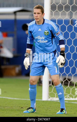 25 juin 2011 - Frisco, Texas, États-Unis - Portland Timbers le gardien Troy Perkins (1) recherche le tir au but tenter comme le Portland Timbers doit affronter rival FC Dallas au Pizza Hut Park de Frisco, Texas. Portland Timbers être acheminés par le FC Dallas 4-0. (Crédit Image : © Steven Leija/global/ZUMAPRESS.com) Southcreek Banque D'Images