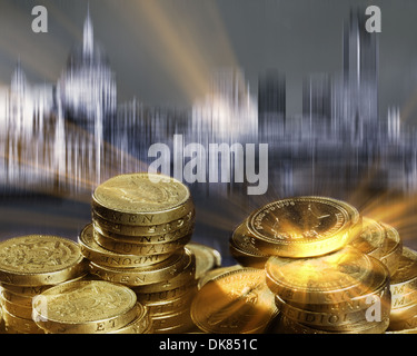 FINANCIAL CONCEPT : l'or dans la ville Banque D'Images