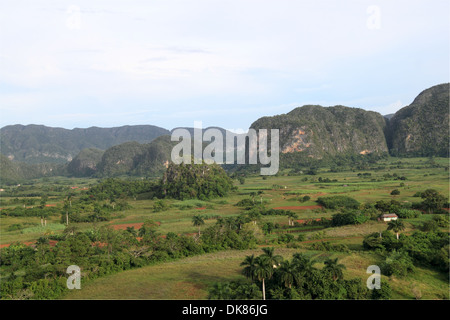 Avis de l'hôtel Los Jazmines, vallée de Viñales, province de Pinar del Rio, Cuba, mer des Caraïbes, l'Amérique centrale Banque D'Images