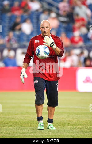 13 juillet 2011 - Foxborough, Massachuestts, U.S - New England Revolution Matt Reis (1) prend la pratique pendant l'échauffement avant-match. Manchester United a battu le New England Revolution 4 - 1. (Crédit Image : © Mark Fort/global/ZUMAPRESS.com) Southcreek Banque D'Images