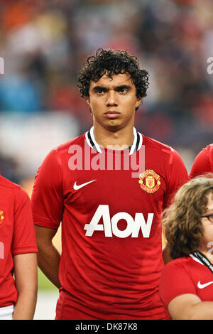 13 juillet 2011 - Foxborough, Massachuestts, U.S - Manchester United defender Faabio Da Silva (20) au cours des cérémonies d'avant-match au Stade Gillette. Manchester United a battu le New England Revolution 4 - 1. (Crédit Image : © Mark Fort/global/ZUMAPRESS.com) Southcreek Banque D'Images