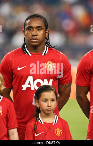 13 juillet 2011 - Foxborough, Massachuestts, U.S - le milieu de terrain de Manchester United Anderson (8) au cours des cérémonies d'avant-match au Stade Gillette. Manchester United a battu le New England Revolution 4 - 1. (Crédit Image : © Mark Fort/global/ZUMAPRESS.com) Southcreek Banque D'Images