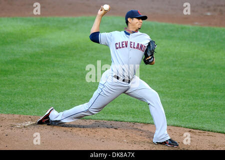 16 juillet 2011 - Baltimore, Maryland, États-Unis - Cleveland Indians le lanceur partant CARLOS CARROSCO (59) offre un emplacement au cours d'un match entre les Indians de Cleveland et les Orioles de Baltimore, le mènent 1-0 grâce à 3 Orioles et demi manches (Image Crédit : © Racine TJ/global/ZUMApress.com) Southcreek Banque D'Images