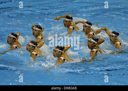 Jul 23, 2011 - Shanghai, Chine - La prestation de l'équipe de natation synchronisée du Mexique au cours de l'équipe à la finale libre du monde de la FINA. (Crédit Image : © Breningstall ZUMAPRESS.com)/Jeremy Banque D'Images