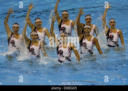 Jul 23, 2011 - Shanghai, Chine - La prestation de l'équipe de natation synchronisée du Mexique au cours de l'équipe à la finale libre du monde de la FINA. (Crédit Image : © Breningstall ZUMAPRESS.com)/Jeremy Banque D'Images