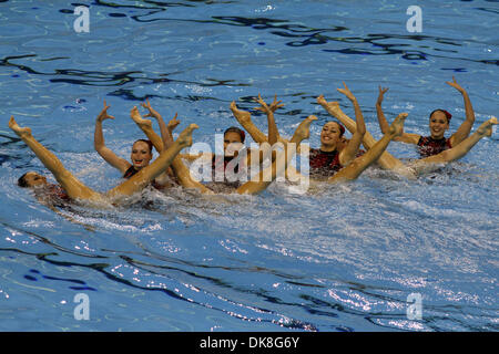 Jul 23, 2011 - Shanghai, Chine - La prestation de l'équipe de natation synchronisée de l'Ukraine au cours de l'équipe à la finale libre du monde de la FINA. (Crédit Image : © Breningstall ZUMAPRESS.com)/Jeremy Banque D'Images