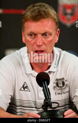 23 juillet 2011 - District de Columbia, Maryland, United States of America - Gestionnaire d'Everton David Moyes répond aux questions lors de la conférence de presse d'après match après match amical international MLS entre Everton FC d'Angleterre et DC United. ..Everton FC battu DC United 3-1 samedi, 23 juillet 2011, au RFK Stadium de Washington DC. (Crédit Image : © Saquan Stimpson/Southcreek/ Mondial Banque D'Images