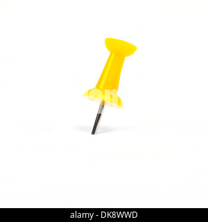 La carte jaune sur un fond blanc. Banque D'Images