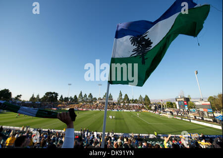 Le 6 août, 2011 - Santa Clara, Californie, États-Unis - l'Armée de bois se prépare pour le match entre le MLS San Jose Earthquakes et les Timbers de Portland au Buck Shaw Stadium de Santa Clara, CA. Les équipes se sont installés pour un match nul. (Crédit Image : © Matt Cohen/ZUMAPRESS.com) Southcreek/mondial Banque D'Images