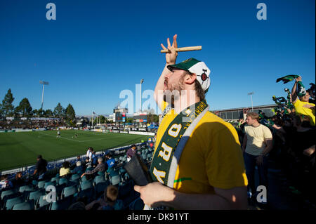 Le 6 août, 2011 - Santa Clara, Californie, États-Unis - l'Armée de bois se prépare pour le match entre le MLS San Jose Earthquakes et les Timbers de Portland au Buck Shaw Stadium de Santa Clara, CA. Les équipes se sont installés pour un match nul. (Crédit Image : © Matt Cohen/ZUMAPRESS.com) Southcreek/mondial Banque D'Images