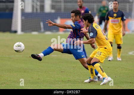 6 août 2011 - Arlington, Texas, US - Le milieu de terrain du FC Barcelone Thiago Alcantara (4) en action au cours de la World Football Challenge 2011 Herbalife. Le FC Barcelone mène 1-0 à la mi-temps. (Crédit Image : © Andrew Dieb/global/ZUMAPRESS.com) Southcreek Banque D'Images