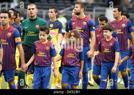 6 août 2011 - Arlington, Texas, US - Prematch avant la cérémonie mondiale de football Herbalife Challenge 2011. Le FC Barcelone remporte le match contre Club America 2-0 au Cowboys Stadium. (Crédit Image : © Andrew Dieb/global/ZUMAPRESS.com) Southcreek Banque D'Images