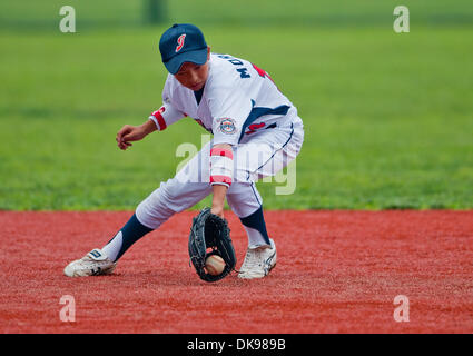 13 août 2011 - Aberdeen, Maryland, États-Unis - Kosuke Morita, du Japon, au cours de la Cal Ripken World Series à Aberdeen, Maryland le 13 août, 2011. (Crédit Image : © Scott Serio/Eclipse/ZUMAPRESS.com) Banque D'Images