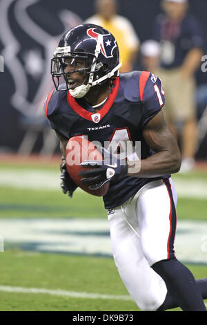 15 août 2011 - Houston, Texas, États-Unis - Houston Texans wide receiver Derrick Townsel(14) gère le punt. Défait les Texans de Houston New York Jets 20-16 au Reliant Stadium de Houston au Texas. (Crédit Image : © Luis Leyva/ZUMAPRESS.com) Southcreek/mondial Banque D'Images