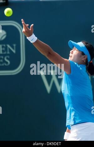 18 août 2011 - Mason, Ohio, États-Unis - Na Li (CHN) à la famille Linder Tennis Center à Mason,Ohio. Samantha Stosur (AUS) bat Li Na (CHN) (6-4) (3-6) (6-4) (Crédit Image : © Scott Davis/ZUMAPRESS.com) Southcreek/mondial Banque D'Images