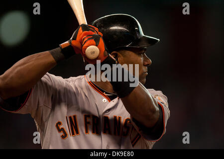 19 août 2011 - Houston, Texas, États-Unis - San Francisco SI Miguel Tejada (10) batting contre les Astros. L'Astros défait 6-0 géants au Minute Maid Park de Houston, TX. (Crédit Image : © Juan DeLeon/global/ZUMAPRESS.com) Southcreek Banque D'Images