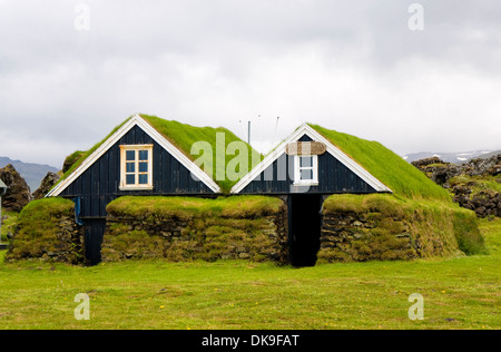 Maisons couvertes de gazon, l'Islande, 05960 Banque D'Images