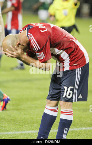 24 août 2011 - Portland, Oregon, États-Unis d'Amérique - Chivas USA DVD Laurent Courtois # 16 réagit après la défaite 0-1 à Jeld-Wen Field. (Crédit Image : © Mike Albright/global/ZUMAPRESS.com) Southcreek Banque D'Images