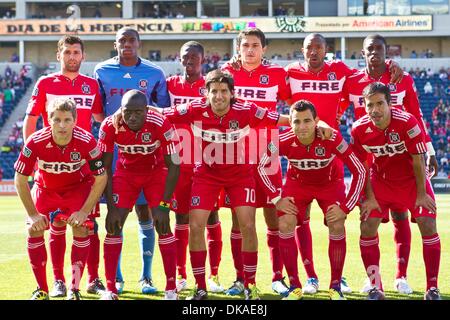 17 septembre 2011 - Bridgeview, Illinois, États-Unis - Chicago Fire team photo avant le début de la MLS match entre les Chicago Fire et Chivas USA au Toyota Park de Bridgeview, IL. Le Chicago Fire défait Chivas USA 3-2. (Crédit Image : © Geoffrey Siehr/ZUMAPRESS.com) Southcreek/mondial Banque D'Images