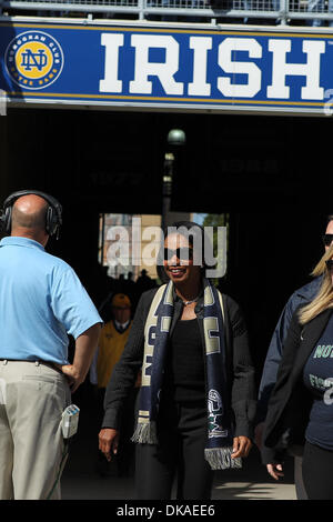 17 septembre 2011 - South Bend, Indiana, États-Unis - Ancien secrétaire d'État Condoleezza Rice avant de la Michigan State Spartans vs Notre Dame Fighting Irish match au stade Notre-dame. Notre Dame de l'État du Michigan défait 31-13. (Crédit Image : © Rey Del Rio/ZUMAPRESS.com) Southcreek/mondial Banque D'Images