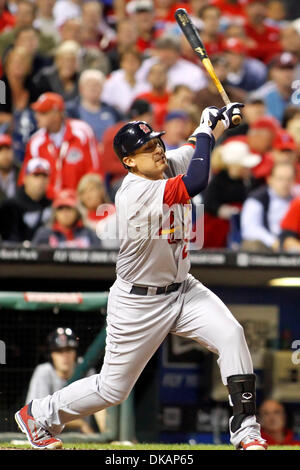 Septembre 19, 2011 - Philadelphie, Pennsylvanie, États-Unis - CRAIG ALLEN, # 21 du voltigeur des cardinaux en action pendant le match entre les Phillies et les Cardinals de Saint-Louis à la Citizens Bank Park, Philadelphie, PA. Les Cardinaux défait les Phillies 4-3. (Crédit Image : © Donald B. Kravitz/ZUMAPRESS.com) Banque D'Images