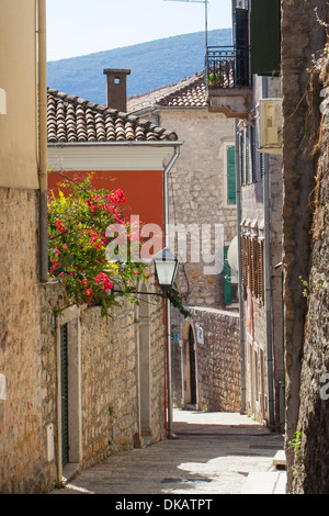 Baie de Kotor, Montenegro, Herceg Novi, dans la rue Strari Grad (vieille ville) Banque D'Images