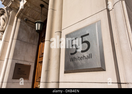 Ministère de l'Énergie et changement climatique, 55 Whitehall, Londres, UK Banque D'Images