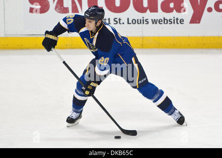 Le 29 septembre, 2011 - Saint Louis, Missouri, États-Unis - Saint Louis Blues center Alexander Steen (20) en action lors d'un match pré-saison de la LNH entre l'Avalanche du Colorado et les Blues de Saint-Louis au Scottrade Center à Saint Louis, Missouri. (Crédit Image : © Scott Kane/ZUMAPRESS.com) Southcreek/mondial Banque D'Images