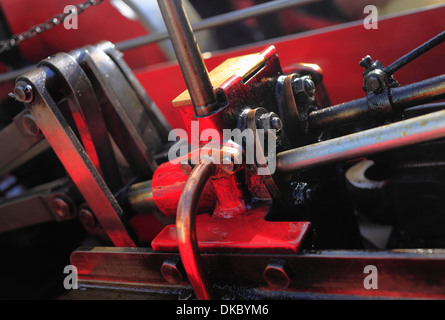 Close up de pièces en mouvement sur un moteur de traction. Banque D'Images