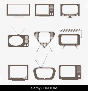 Retro tv icons set Illustration de Vecteur