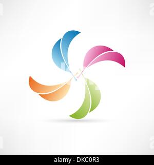 Les feuilles colorées. Symbole abstrait. Illustration de Vecteur