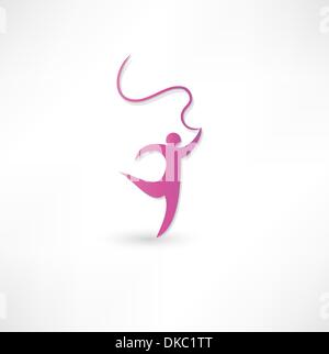 Gymnast With Ribbon Illustration de Vecteur