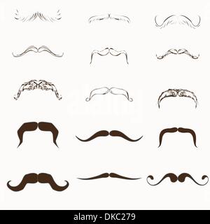 Vector Set moustache Illustration de Vecteur