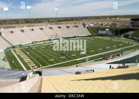 15 octobre 2011 - Fort Collins, Colorado, États-Unis d'Amérique - une vue générale de Sonny Lubick Field avant un match entre l'état de Boise et de la Colorado State à Hughes Stadium. (Crédit Image : © Michael Furman/Southcreek/ZUMAPRESS.com) Banque D'Images