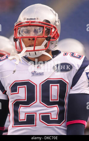 16 octobre 2011 - Foxborough, Massachusetts, États-Unis - New England Patriots Sterling Moore CB. Le New England Patriots vaincre les Dallas Cowboys 20 - 16 au Stade Gillette. (Crédit Image : © Geoff Southcreek/ZUMAPRESS.com)/Bolte Banque D'Images