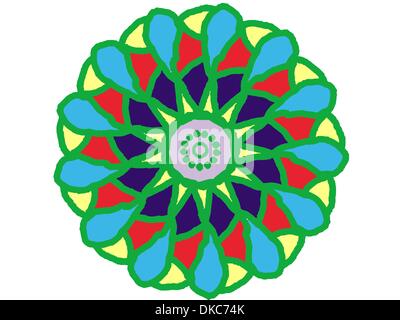 Forme d'art géométrique magnifiquement fragmenté couvrant formes abstraites, couleurs éclatantes et images surréalistes. Illustration de Vecteur